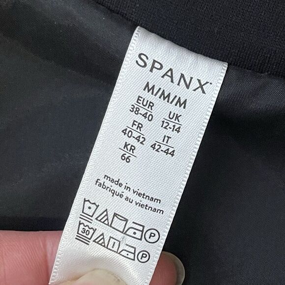 SPANX Perfect Collarless Blazer Medium Black Ponte Stretch Relaxed Casual - Picture 5 of 10